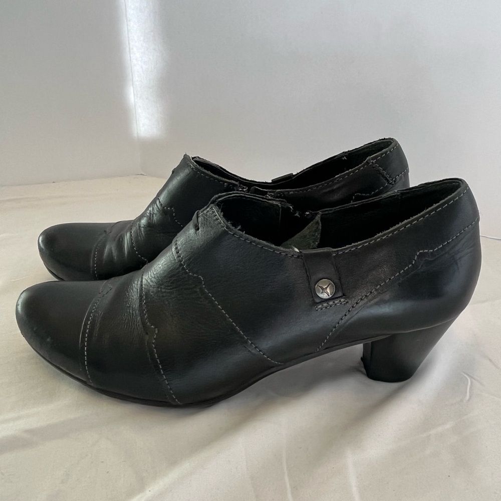 PIKOLINOS Black Leather Zip-up Booties Classic 3in Heel Made in Portugal